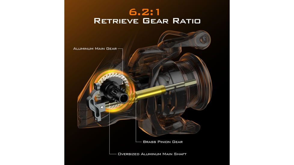 Kast King Kestrel 1000 SFS Carbon Body Spinning Reel, 6.2:1, 4.6oz, KKRLSPNKSSFS10GS