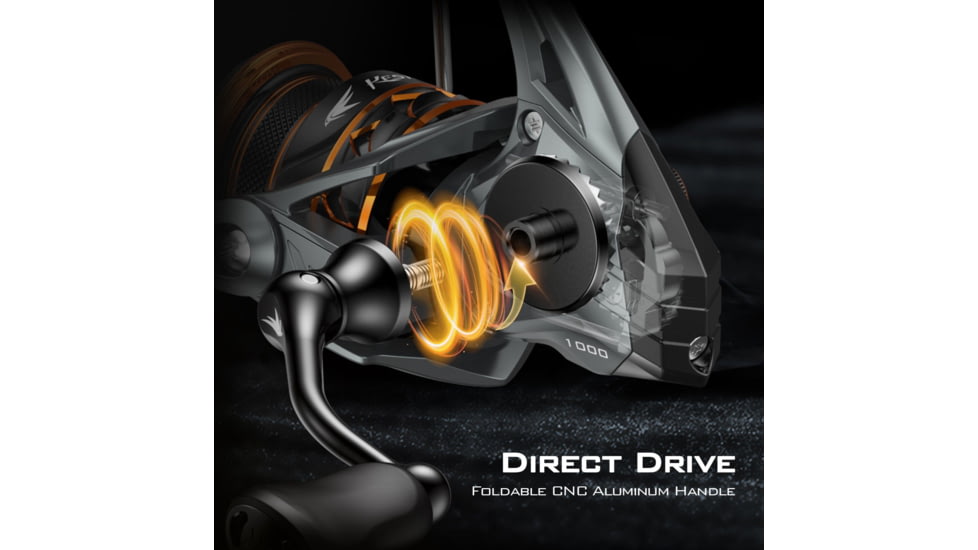 Kast King Kestrel 1000 SFS Carbon Body Spinning Reel, 6.2:1, 4.6oz, KKRLSPNKSSFS10GS