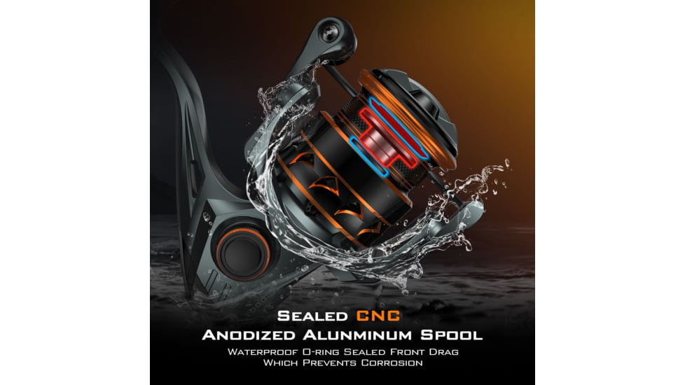 Kast King Kestrel 1000 SFS Carbon Body Spinning Reel, 6.2:1, 4.6oz, KKRLSPNKSSFS10GS