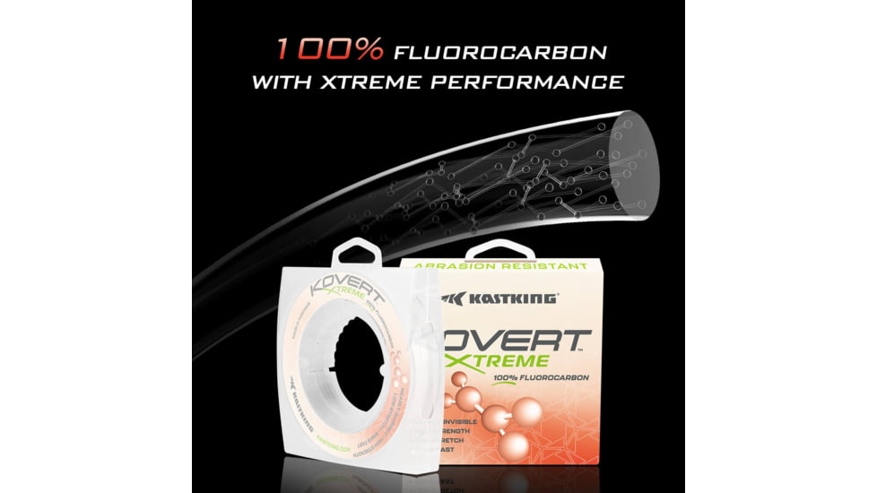 Kast King Kovert Xtreme Fluorocarbon Fishing Line, Clear, 4 lb/200 yd, KKLIFLOKX200YCL4