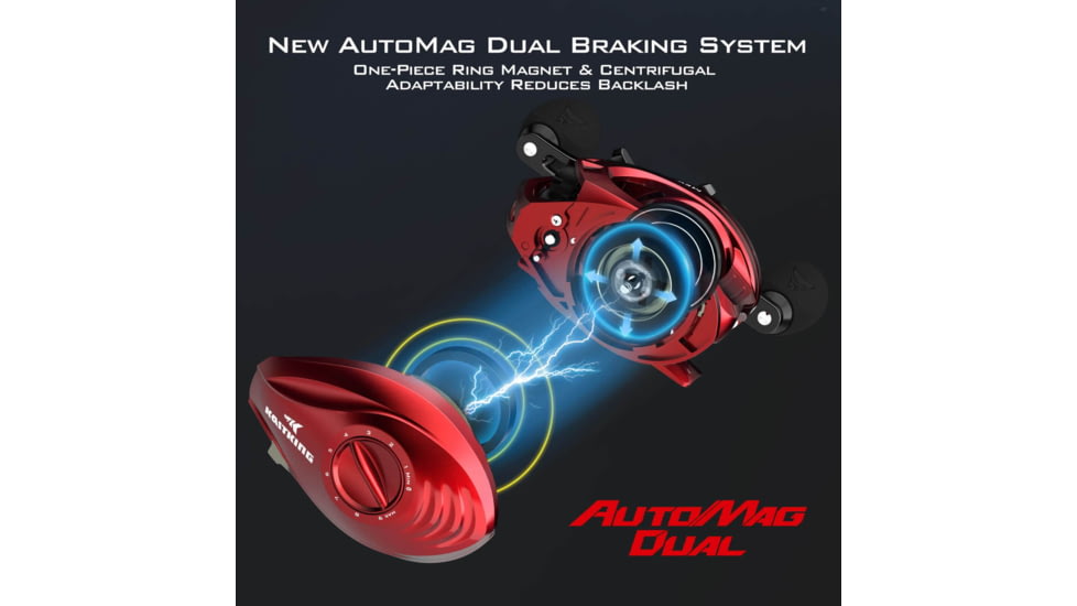 Kast King MegaJaws Baitcasting Reels w/AutoMag Dual Braking System, Right, 5.4:1, KKRLCSTMJ54RSIC