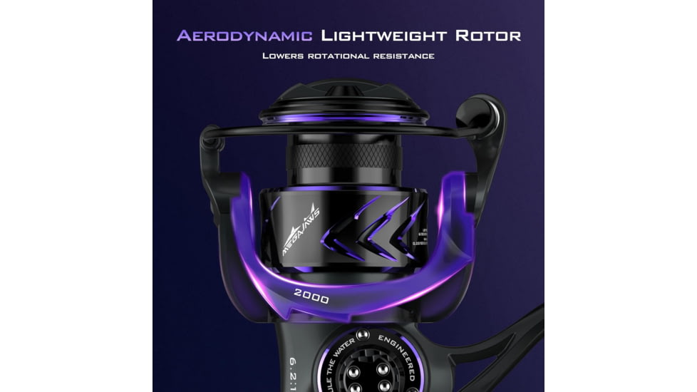 Kast King MegaJaws Elite Spinning Reel, 10+1, 6.2:1, 6oz, 30DX, KKRLSPNMJES30DX