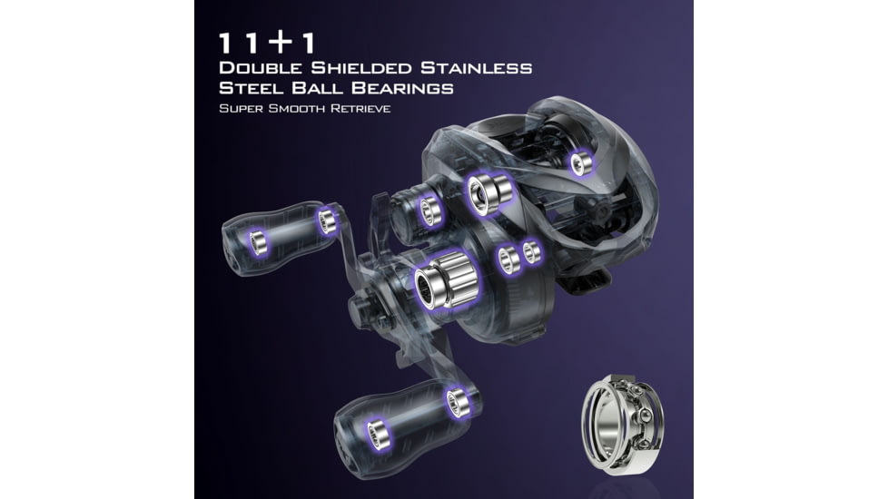 Kast King Mg12 Elite Magnesium Baitcasting Reel, Right, KKRLCSTM1275RDG