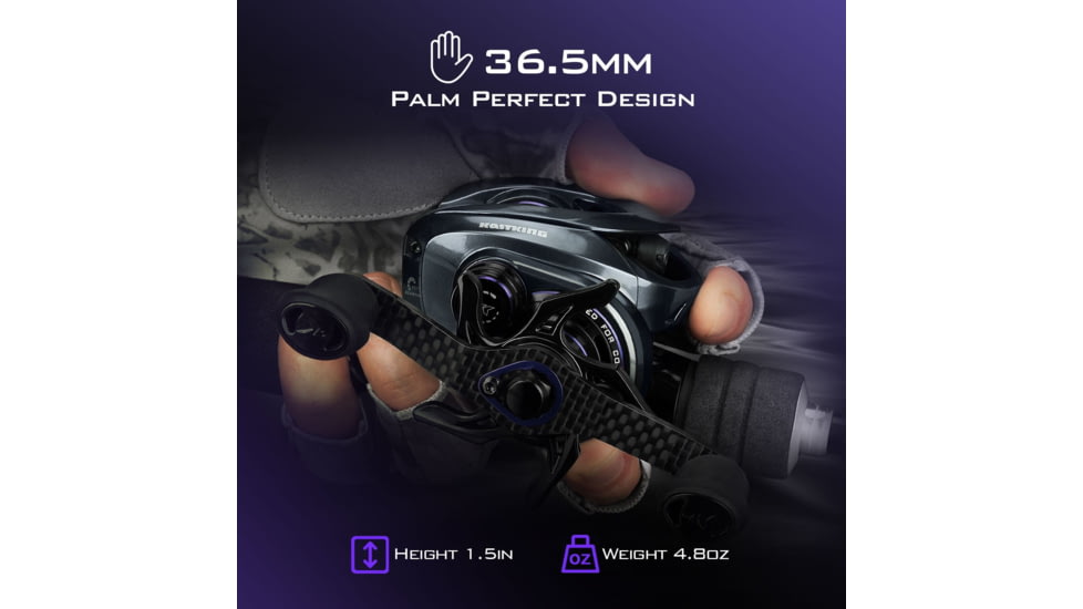 Kast King Mg12 Elite Magnesium Baitcasting Reel, Right, KKRLCSTM1275RDG