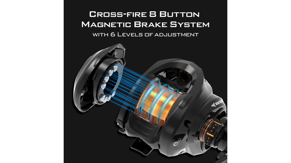 Kast King Zephyr BFS Drag Clicker Baitcasting Reel, Right Handed, KKRLCSTCZPBFSCL72RBK