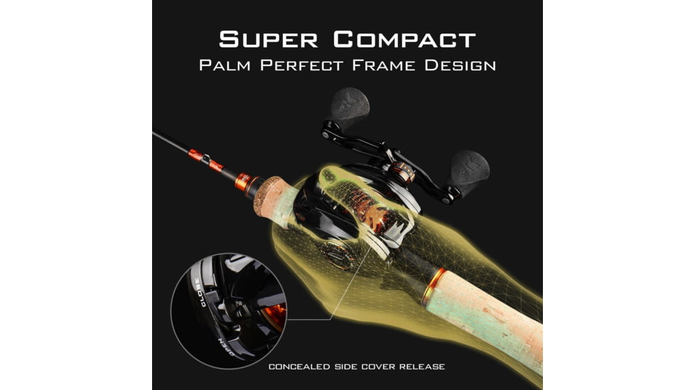 Kast King Zephyr BFS Drag Clicker Baitcasting Reel, Right Handed, KKRLCSTCZPBFSCL72RBK