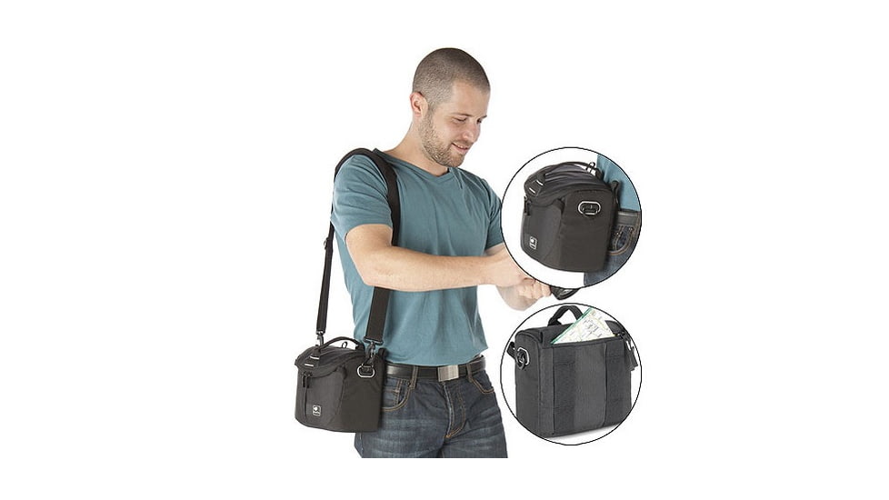 Kata DL LITE Shoulder Bag 437, Black - Compact DSRL w/ Standard Zoom Lens and Accessories