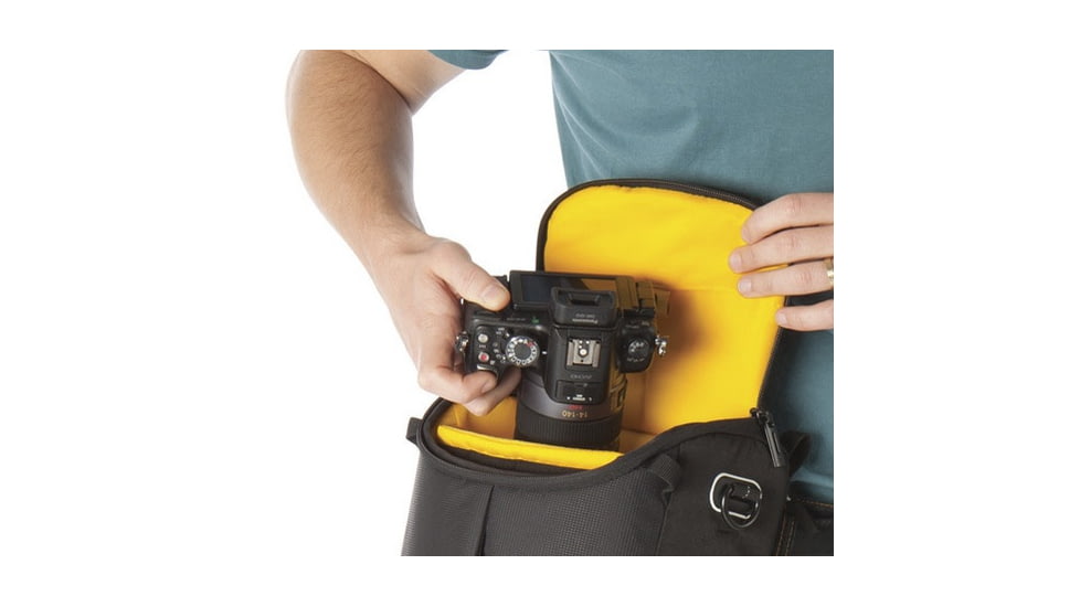 Kata DL LITE Shoulder Bag 441, Black - Pro DSLR w/ Mounted Lens and 2-3 Lenses, Flash, Accessories