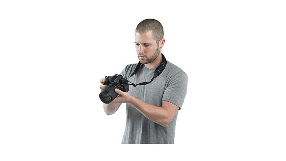 Kata D-Light Camera Strap DL - In Use Around Neck KT-DL-C-STRAP