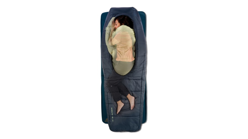 Kelty Eclipse 15 Deg Sleeping Bag, Midnight Navy/Laurel Green/Turbulence, Short, 35432626SR
