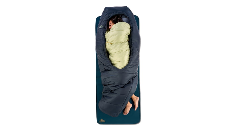 Kelty Eclipse 15 Deg Sleeping Bag, Midnight Navy/Laurel Green/Turbulence, Short, 35432626SR