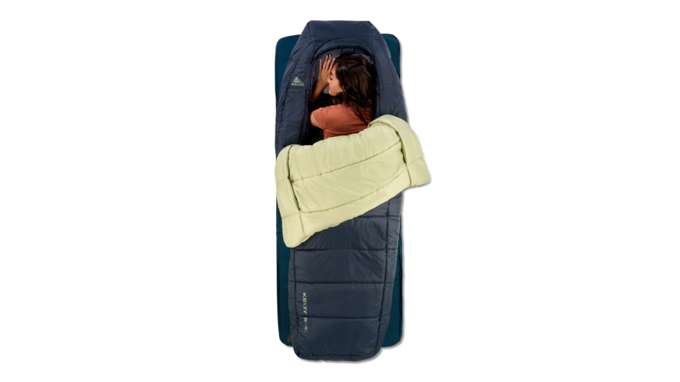 Kelty Eclipse 15 Deg Sleeping Bag, Midnight Navy/Laurel Green/Turbulence, Short, 35432626SR