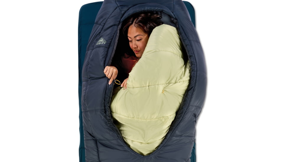Kelty Eclipse 15 Deg Sleeping Bag, Midnight Navy/Laurel Green/Turbulence, Short, 35432626SR