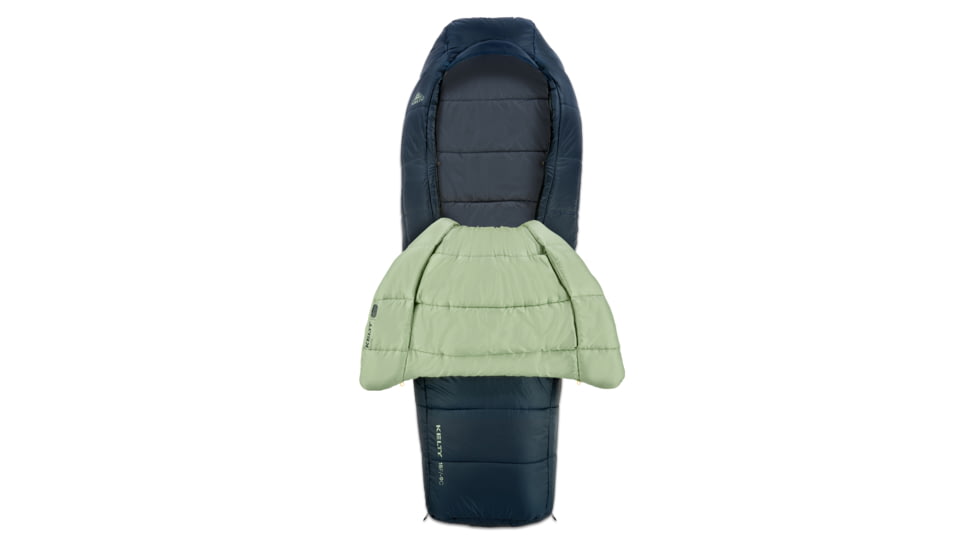 Kelty Eclipse 15 Deg Sleeping Bag, Midnight Navy/Laurel Green/Turbulence, Short, 35432626SR