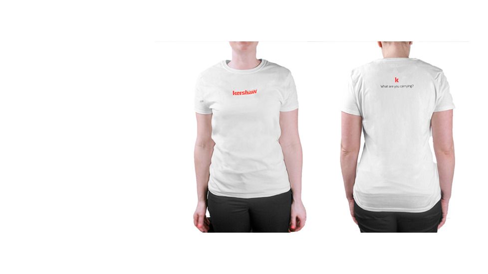 Kershaw Women What are you carrying Tshirt, White, Short Sleeve TSHIRTWomensKERCARRYS