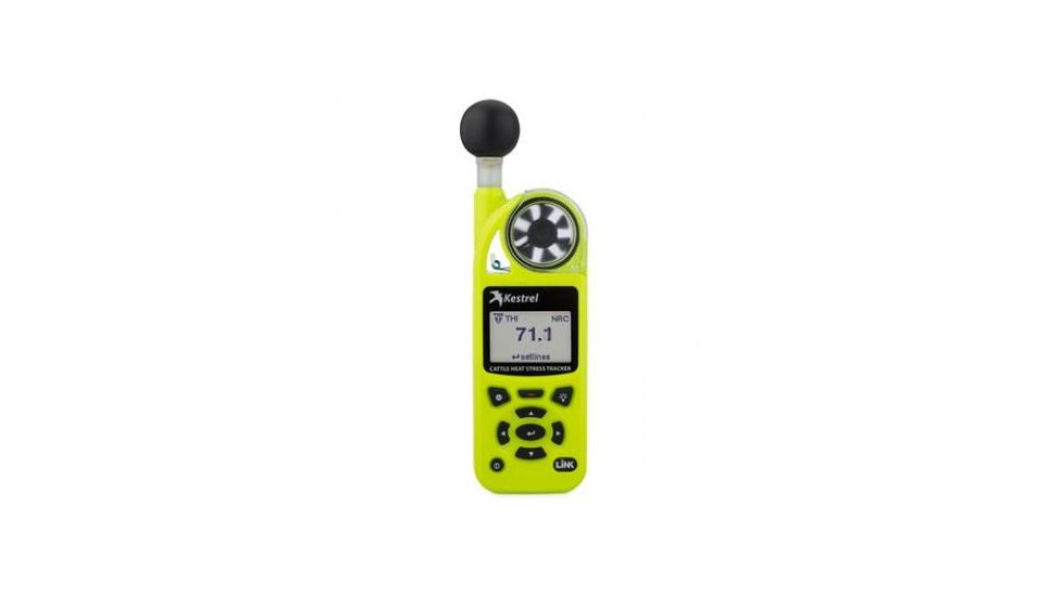 Kestrel 5400AG Cattle Heat Stress Tracker Pro with LiNK, Compass and Vane Mount, HiViz Green 0854AGLVCHVG