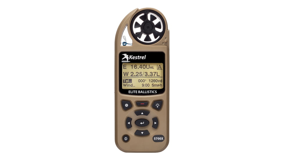 Kestrel 5700X Elite Weather Meter w/Applied Ballistics &amp; LiNK, Desert Tan, 0857XALTANM
