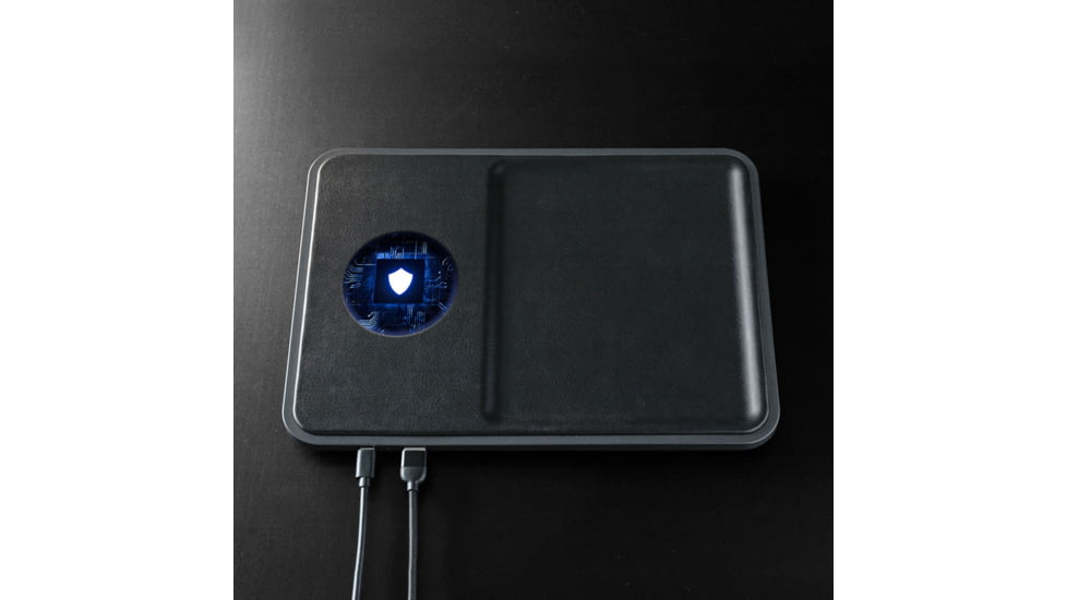 KeySmart ChargeTray 3-in-1 Wireless Charging Accessory Tray, Black, KS504-BLK