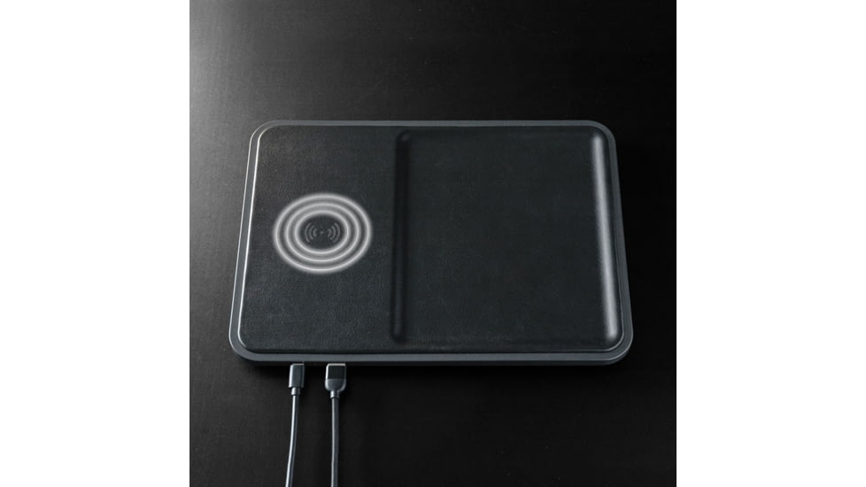 KeySmart ChargeTray 3-in-1 Wireless Charging Accessory Tray, Black, KS504-BLK