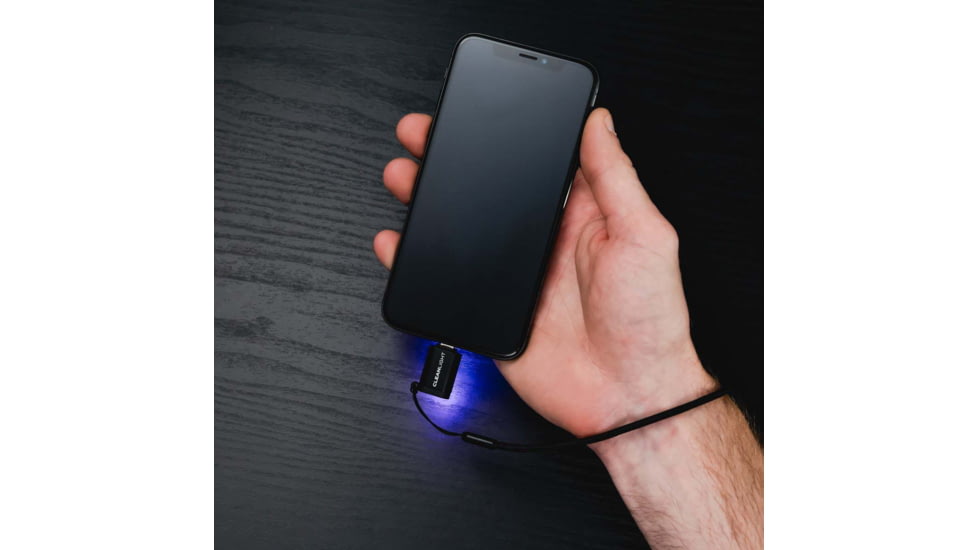 KeySmart CleanLight Mini Portable UV Sterilizer, USB-C Connector, Black, KS916-BLK-C