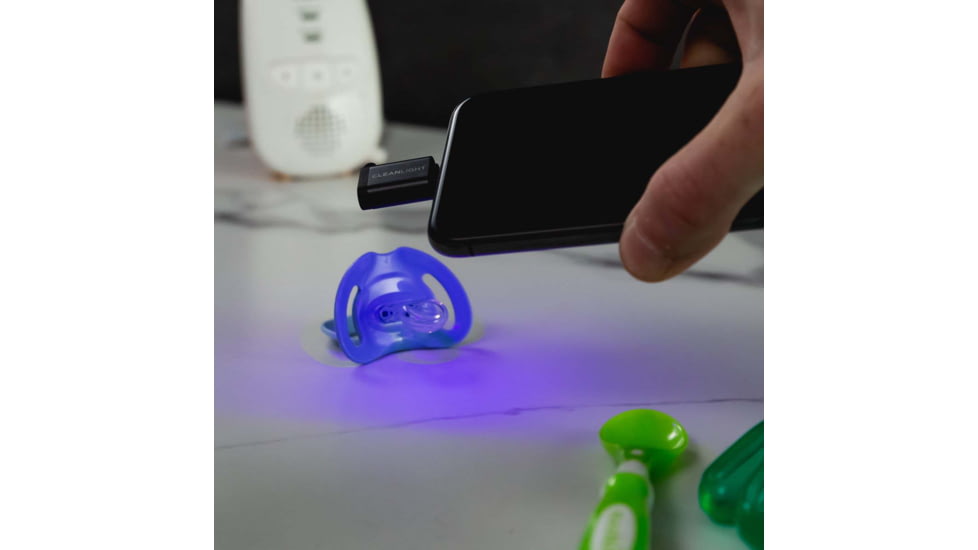 KeySmart CleanLight Mini Portable UV Sterilizer, USB-C Connector, Black, KS916-BLK-C