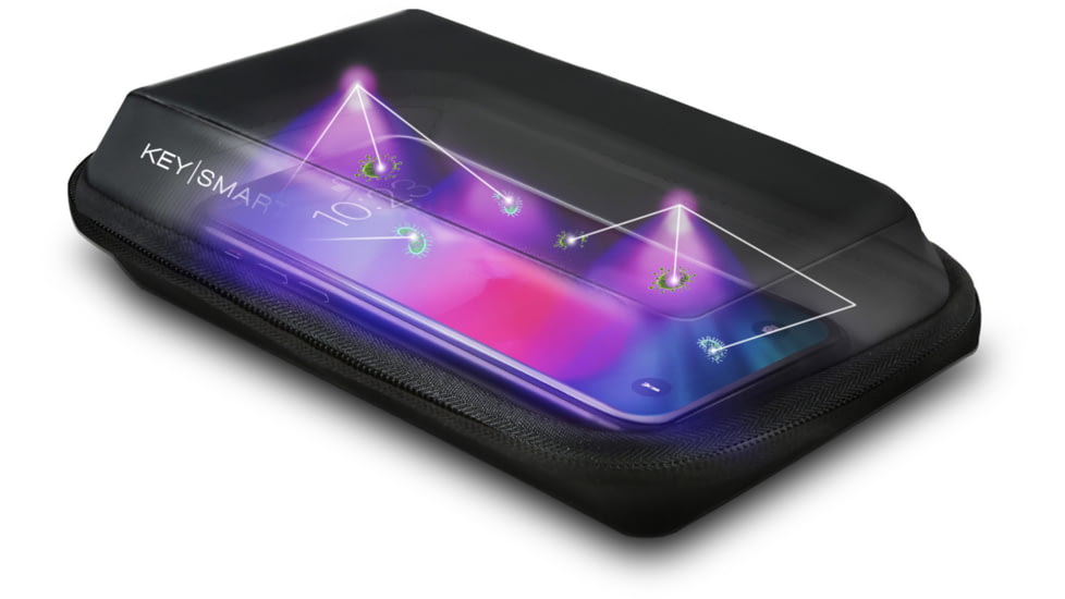 KeySmart CleanTray To-Go Rechargeable UV Light Sterilizer, Black, KS924-BLK, EDEMO1