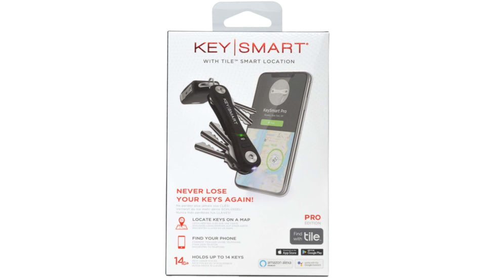 KeySmart KeySmart Pro w/Tile Smart Location, Black, KS411-BLK