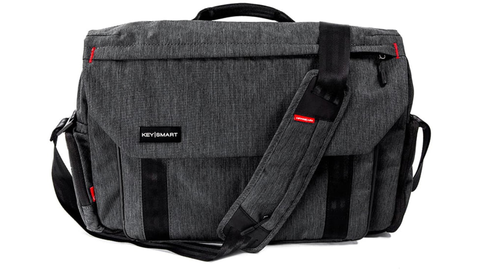 KeySmart Urban Union Hybrid Messenger Bag, 16in, Black, KS359-SLT