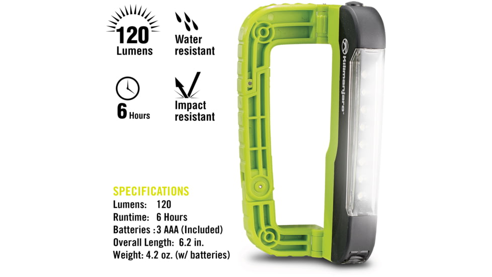 Kilimanjaro Gear LED Carabiner Light, Green, 120 Lumens, 3 AAA Included KJ910076