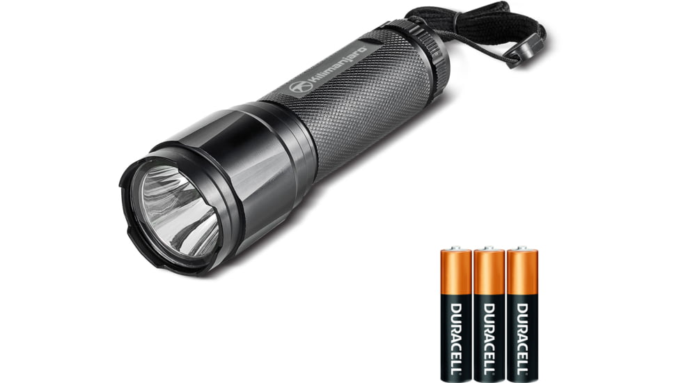Kilimanjaro Gear LED Tactical Flashlight, Black, 250 Lumens, 3 AAA Included KJ910079, EDEMO1