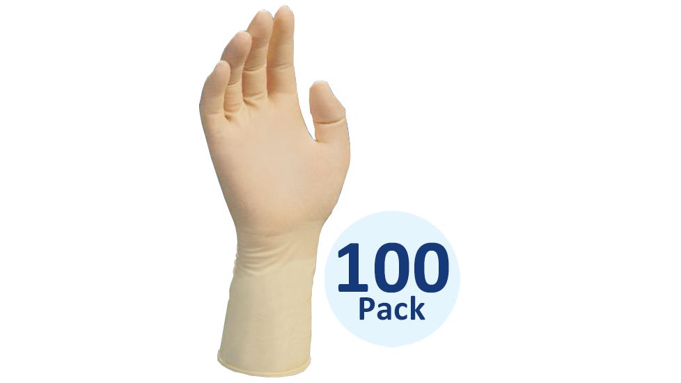 Kimberly Clark Kimtech G3 Hand-Specific Latex Gloves, 50 Lefts and 50 Rights per Bag, Powder-Free, Natural Color, 6, 100 Pack, HC1460/32933-728