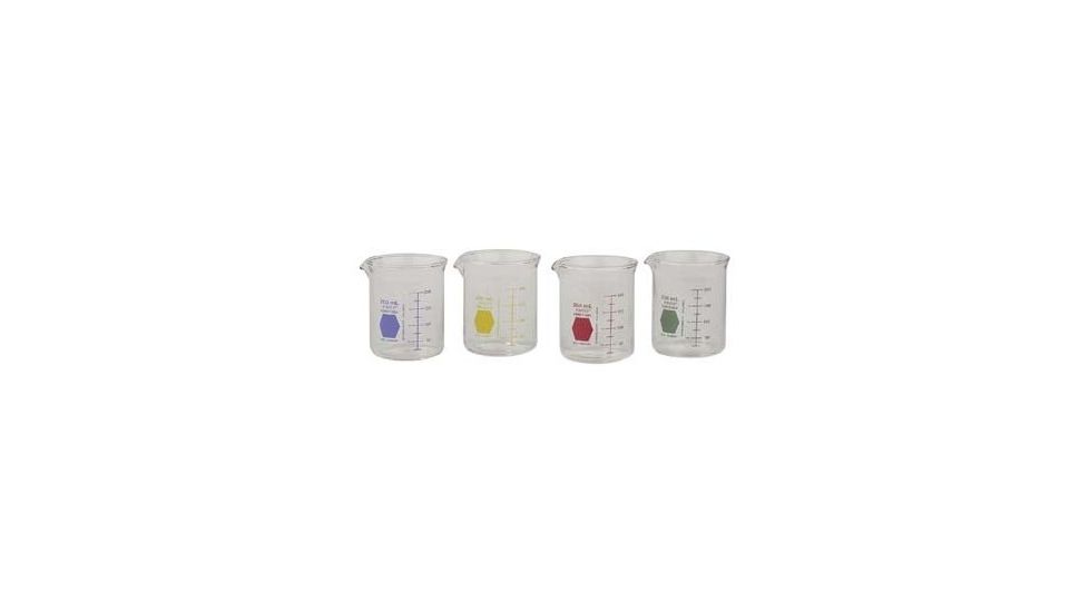 Kimble/Kontes KIMAX Color-Coded Griffin Beakers, Double Scale, Borosilicate Glass, Kimble Chase 14000B 50 Bright Blue Graduations