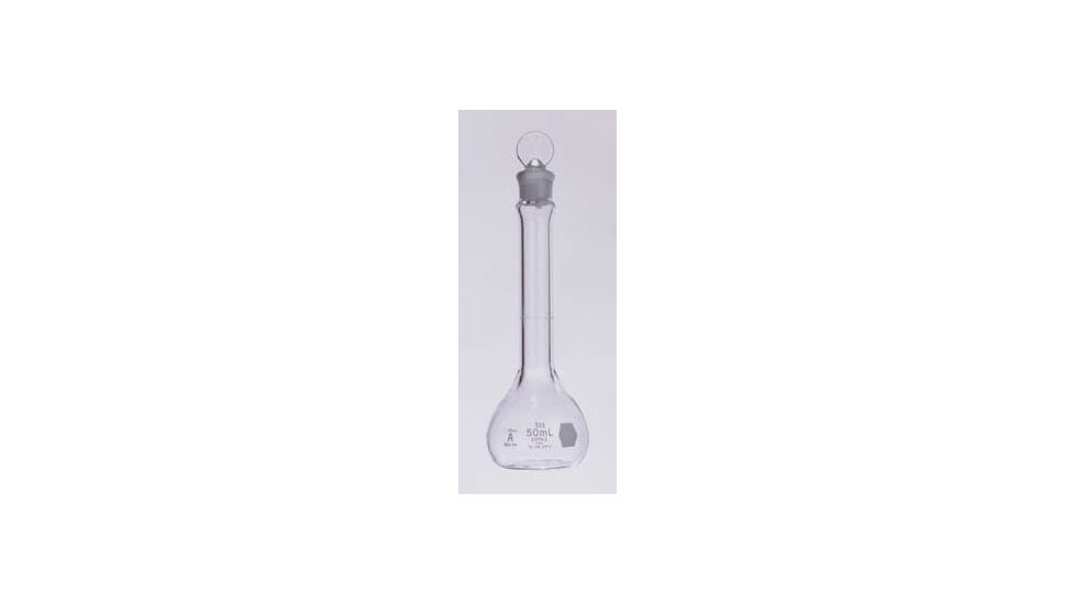 Kimble/Kontes KIMAX Volumetric Flasks with [ST] Glass Stopper, Class A, Kimble Chase 28014 50