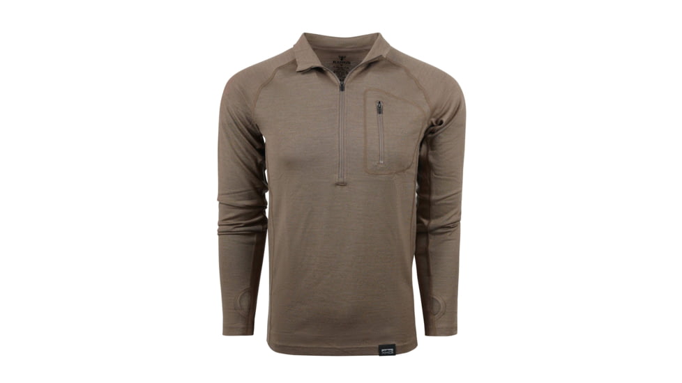 Kings Camo XKG Foundation 260 1/4 Zip Merino Base Layer Tee - Men's, Khaki, L, XKG4108-KHK-L
