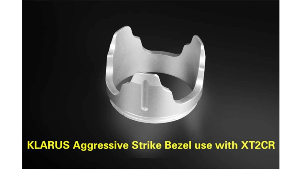 Klarus Crenulated Strike Bezel, XT2CR Flashlight, Silver, BZ-2