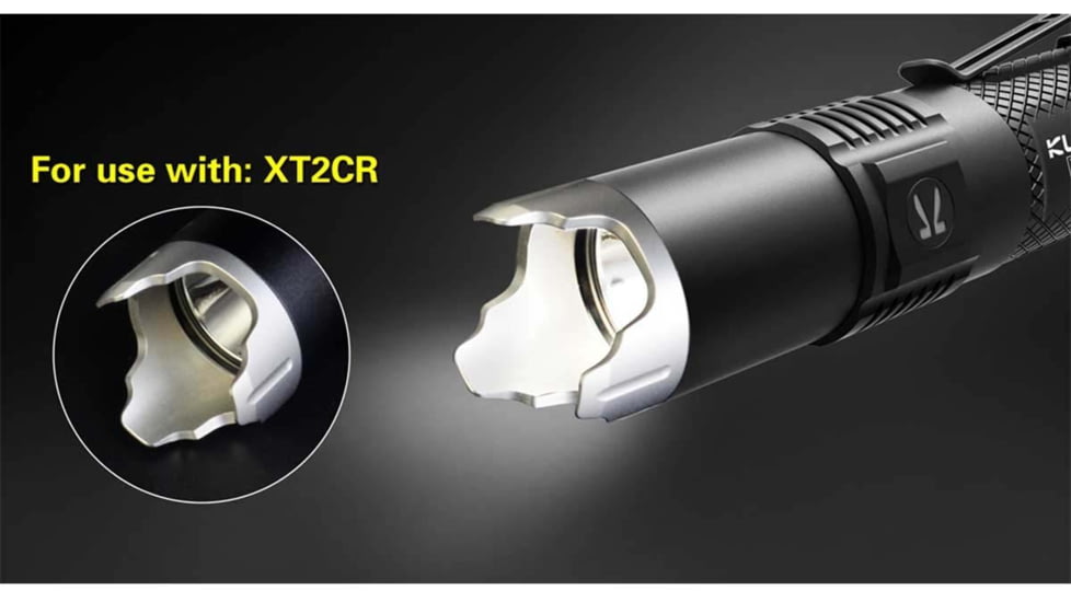 Klarus Crenulated Strike Bezel, XT2CR Flashlight, Silver, BZ-2