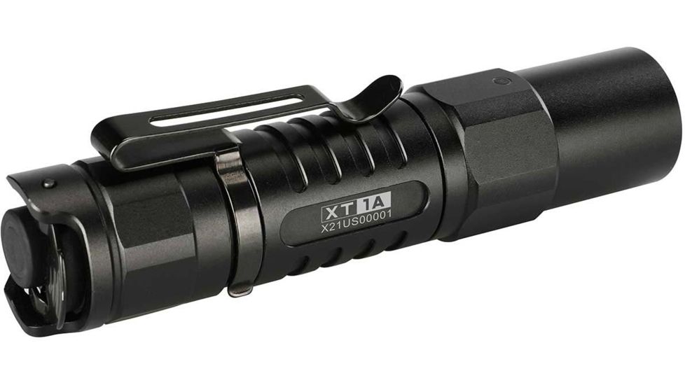 Klarus XT1A 1 x 14500/ AA CREE XP-L HD V6 LED Tactical/ EDC Flashlight, 1000 Lumens, Black, XT1A