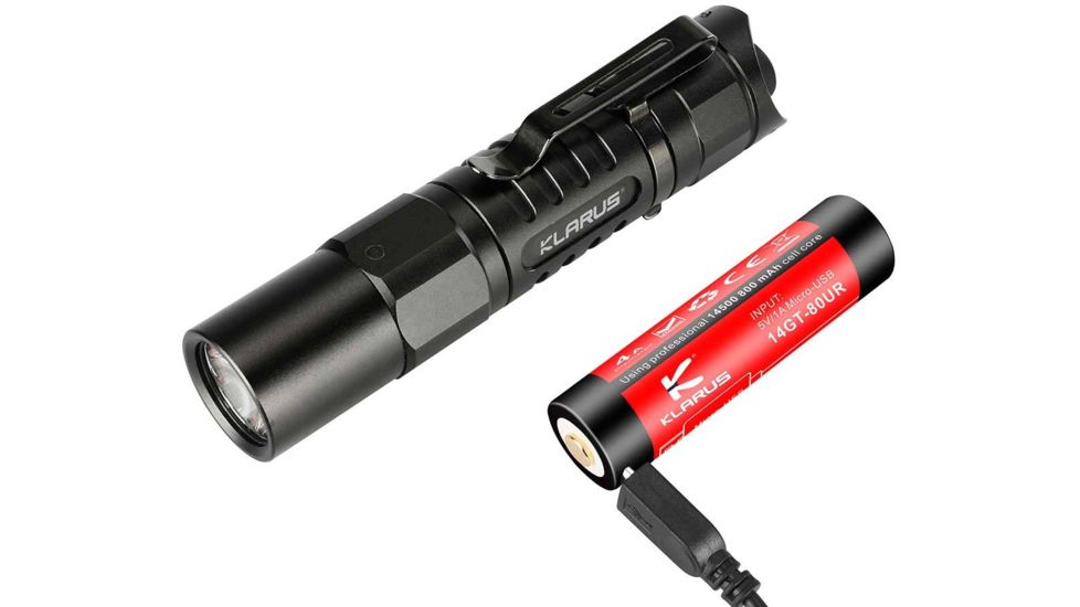 Klarus XT1A 1 x 14500/ AA CREE XP-L HD V6 LED Tactical/ EDC Flashlight, 1000 Lumens, Black, XT1A
