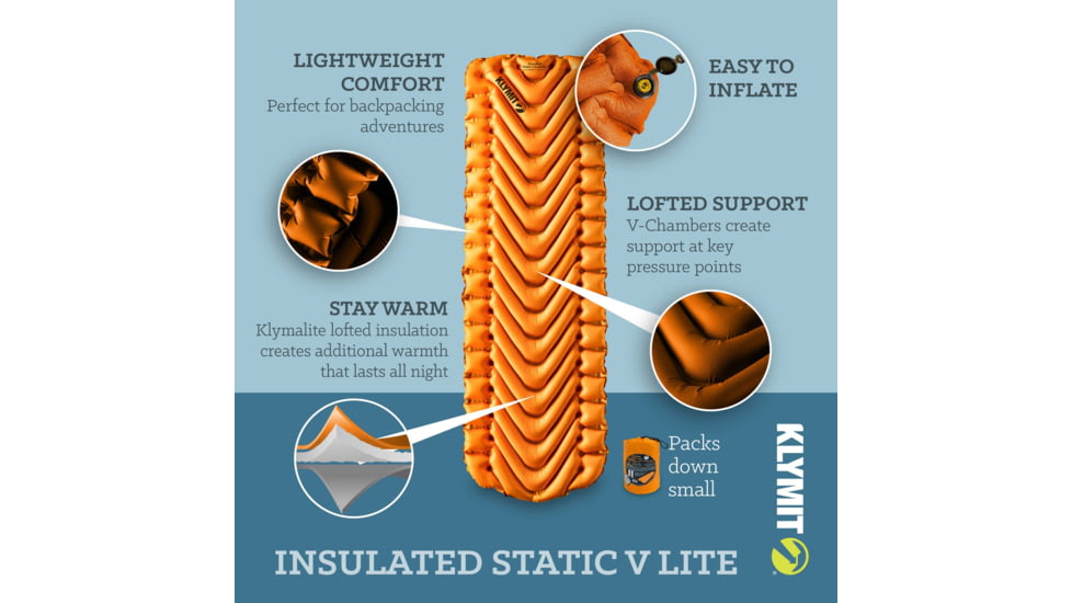 Klymit Insulated Static V Lite Sleeping Pad 1409835