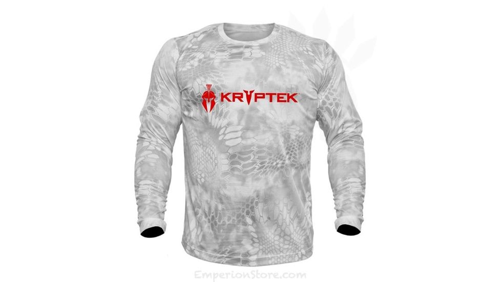 Kryptek Hyperion Long Sleeve Crew With Logo - Men's, Wraith, Medium, 19HYPLSLY4