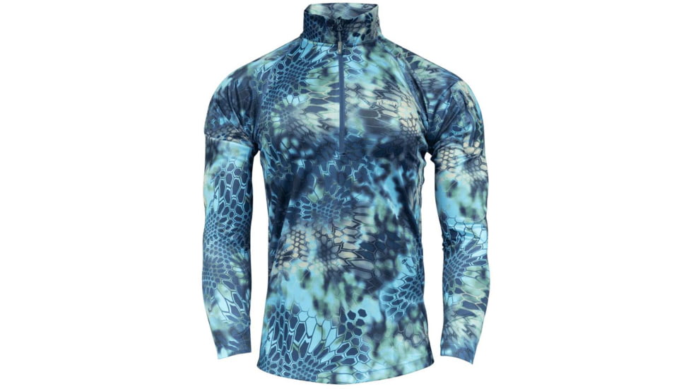 Kryptek Hyperion Long Sleeve Zip Shirt - Mens, Pontus, L, 18HELLSZP5
