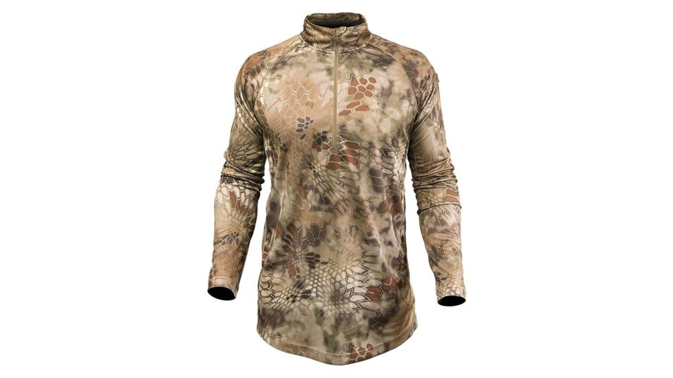 Kryptek Hyperion Mens Long Sleeve Zip Shirt, Highlander, 2XL, 18HELLSZH7