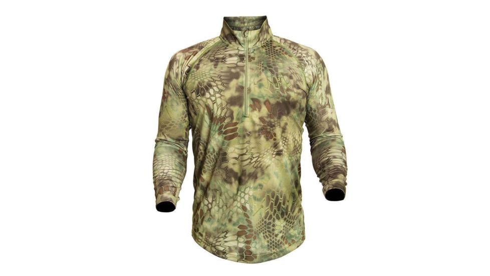 Kryptek Hyperion Mens Long Sleeve Zip Shirt, Mandrake, Extra Large, 18HELLSZM6