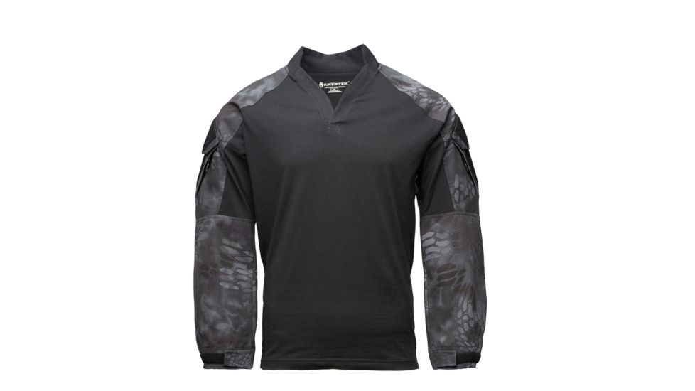 Kryptek Tactical Long Sleeve Rugby - Mens, Black/Typhon, Small, 19TACRLSBKT3
