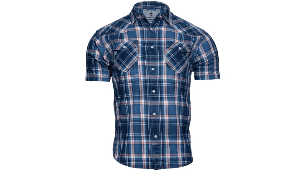 Kryptek Tartan LT WT SS Flannel - Mens, Indigo, XXL/Reg, 22TARFING7