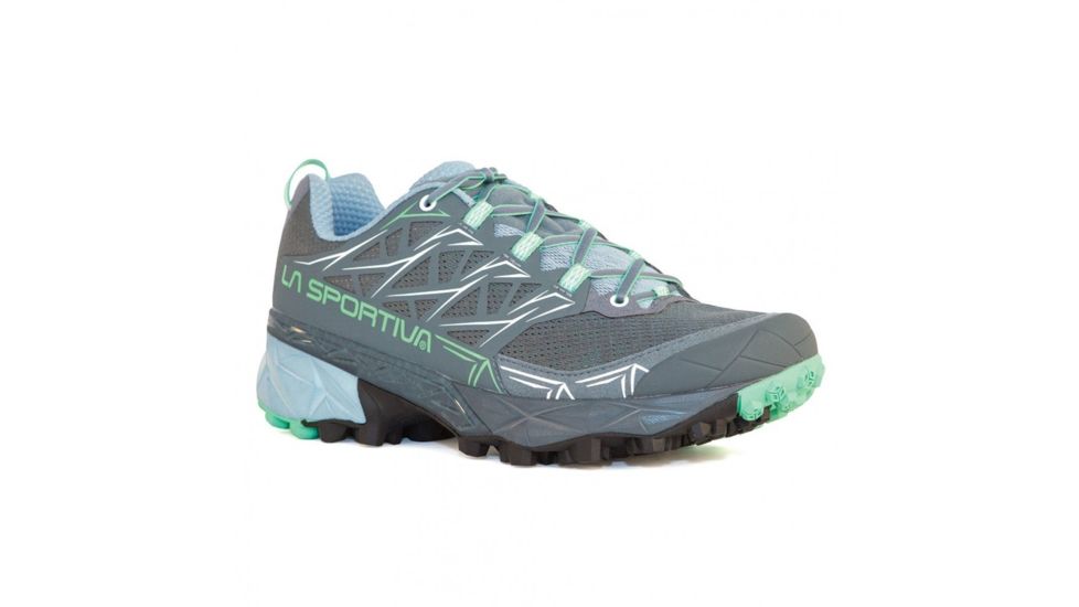 La Sportiva Akyra Trail Running Shoe - Womens, Slate/Jade Green, 38.5, 36E-903704-38.5