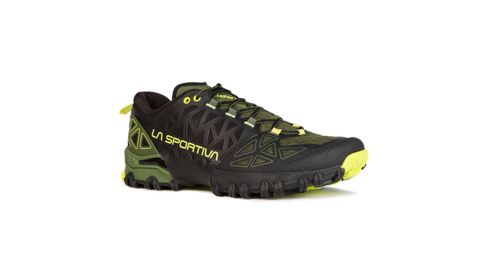 La Sportiva Bushido II Running Shoes - Mens, Olive/Neon, 45.5, 36S-719720-45.5