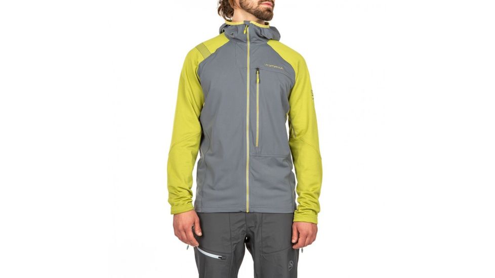 La Sportiva Defender Jacket - Mens, Steel/Kiwi, Medium, L24-908713-M
