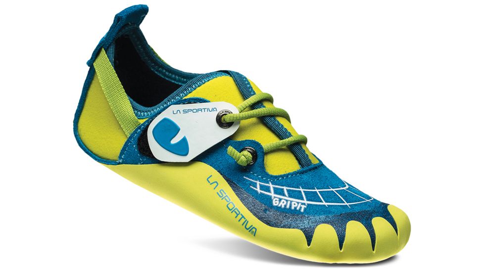 La Sportiva GripIt Climbing Shoe - Kids-Blue/Sulphur-27/28 Euro