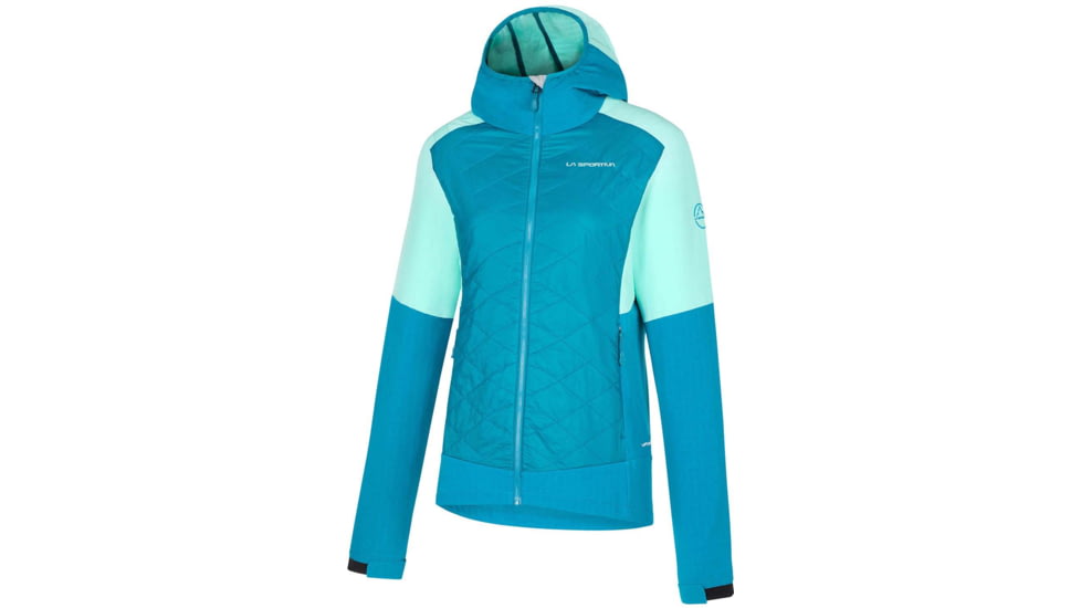 La Sportiva Kap Hybrid Hoody - Womens, Crystal/Turquoise, Extra Large, M39-635616-XL